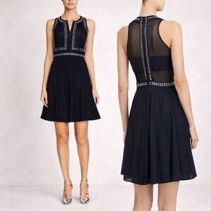 Rebecca Taylor NWT Embellished Navy Cocktail Party Dress Size 12/Sleeveless